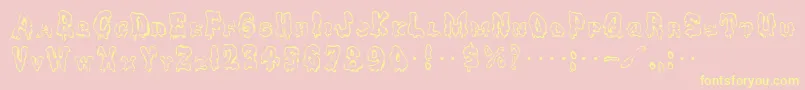 GhoulycapsRegular Font – Yellow Fonts on Pink Background