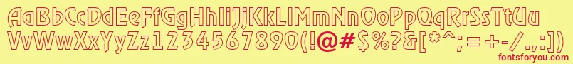 RewinderotlRegular Font – Red Fonts on Yellow Background