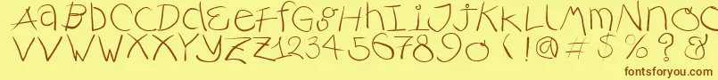 Rusticalligraphia Font – Brown Fonts on Yellow Background