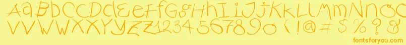 Rusticalligraphia Font – Orange Fonts on Yellow Background