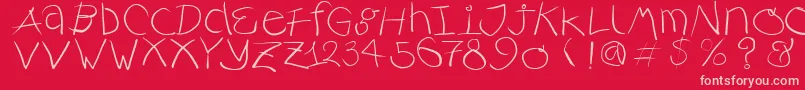Шрифт Rusticalligraphia – розовые шрифты на красном фоне