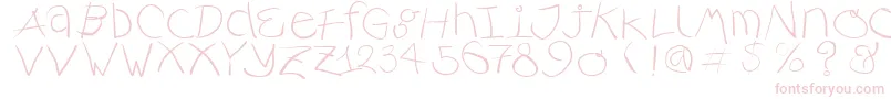 フォントRusticalligraphia – 白い背景にピンクのフォント