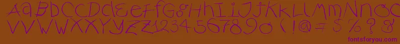 Rusticalligraphia Font – Purple Fonts on Brown Background