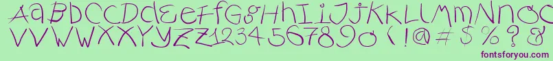 Rusticalligraphia Font – Purple Fonts on Green Background