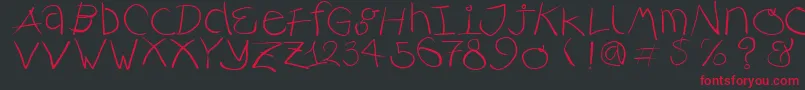 Rusticalligraphia-Schriftart – Rote Schriften auf schwarzem Hintergrund
