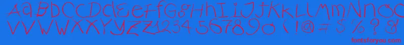 Fonte Rusticalligraphia – fontes vermelhas em um fundo azul