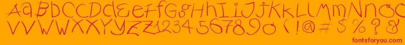 Fonte Rusticalligraphia – fontes vermelhas em um fundo laranja