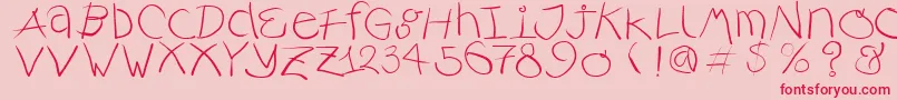フォントRusticalligraphia – ピンクの背景に赤い文字