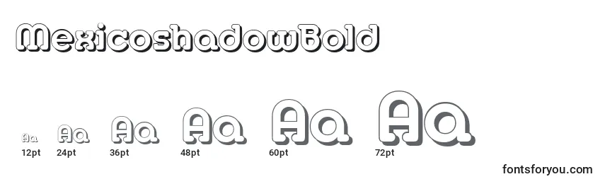 MexicoshadowBold Font Sizes