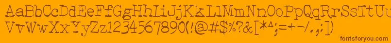 Fonte Hehku – fontes marrons em um fundo laranja