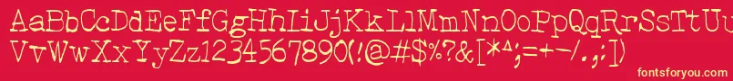 Hehku Font – Yellow Fonts on Red Background