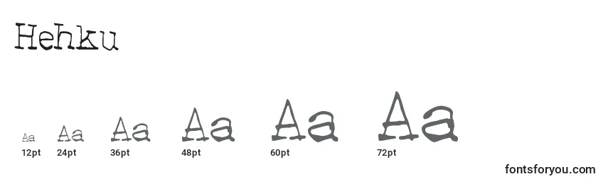 Размеры шрифта Hehku