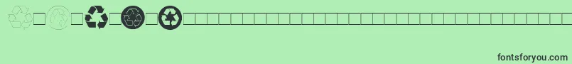 フォントRecycle – 緑の背景に黒い文字