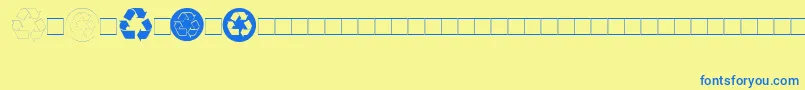 Шрифт Recycle – синие шрифты на жёлтом фоне