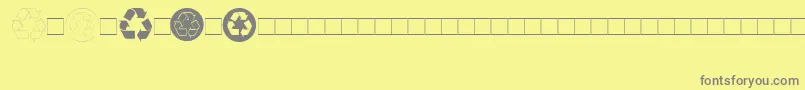 Fonte Recycle – fontes cinzas em um fundo amarelo