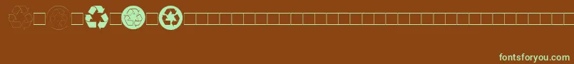 Шрифт Recycle – зелёные шрифты на коричневом фоне