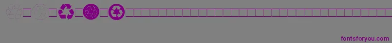 フォントRecycle – 紫色のフォント、灰色の背景