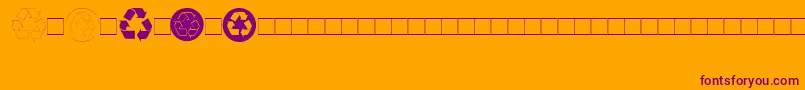 フォントRecycle – オレンジの背景に紫のフォント