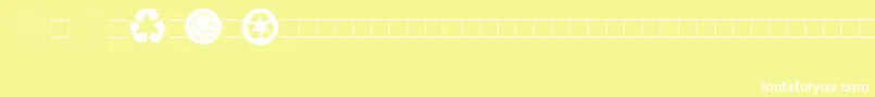 Recycle-fontti – valkoiset fontit keltaisella taustalla