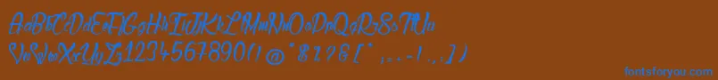LadyBohemia2 Font – Blue Fonts on Brown Background