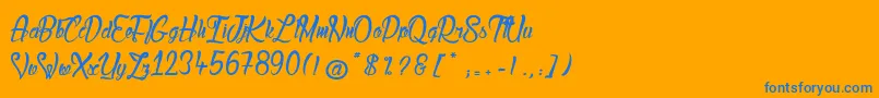 LadyBohemia2 Font – Blue Fonts on Orange Background