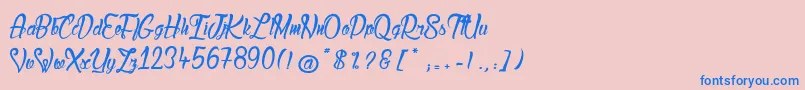 LadyBohemia2 Font – Blue Fonts on Pink Background