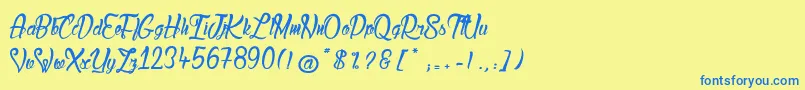 LadyBohemia2 Font – Blue Fonts on Yellow Background