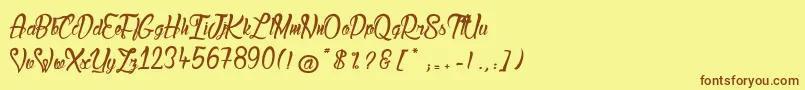 LadyBohemia2 Font – Brown Fonts on Yellow Background