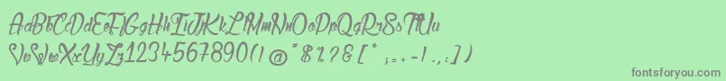 LadyBohemia2 Font – Gray Fonts on Green Background