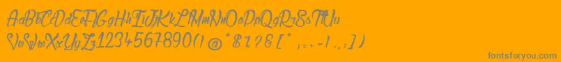 LadyBohemia2-Schriftart – Graue Schriften auf orangefarbenem Hintergrund