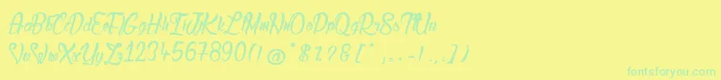 LadyBohemia2 Font – Green Fonts on Yellow Background