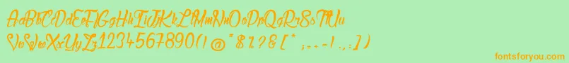 LadyBohemia2 Font – Orange Fonts on Green Background