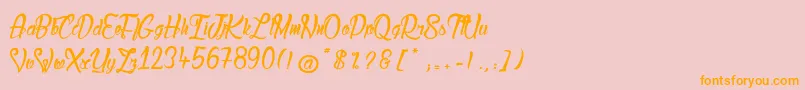 LadyBohemia2 Font – Orange Fonts on Pink Background