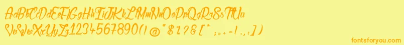 LadyBohemia2 Font – Orange Fonts on Yellow Background