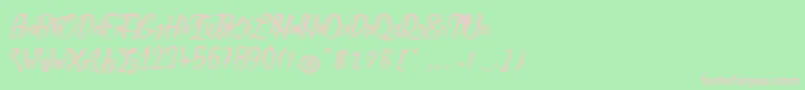 LadyBohemia2 Font – Pink Fonts on Green Background
