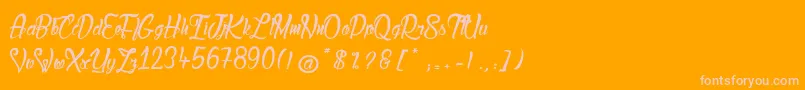 LadyBohemia2 Font – Pink Fonts on Orange Background