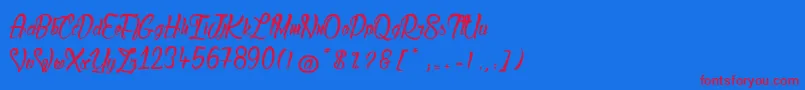 Czcionka LadyBohemia2 – czerwone czcionki na niebieskim tle