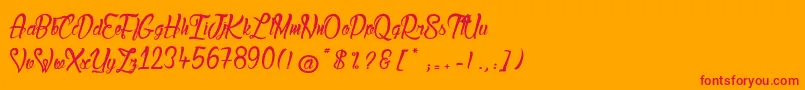 LadyBohemia2 Font – Red Fonts on Orange Background