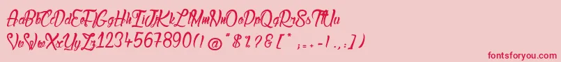 fuente LadyBohemia2 – Fuentes Rojas Sobre Fondo Rosa