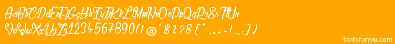 フォントLadyBohemia2 – オレンジの背景に白い文字