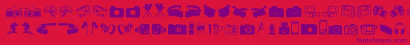 Kameradings Font – Purple Fonts on Red Background