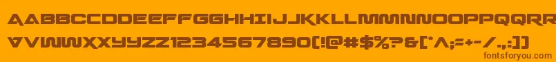 Fonte Quarkstorm – fontes marrons em um fundo laranja