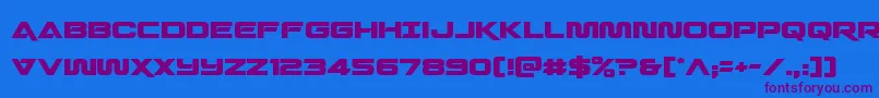 Saiba mais sobre a fonte Quarkstorm Fonte Quarkstorm – fontes roxas em um fundo azul
