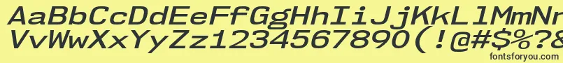 Nk57MonospaceExSbIt Font – Black Fonts on Yellow Background