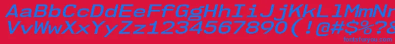 Nk57MonospaceExSbIt Font – Blue Fonts on Red Background