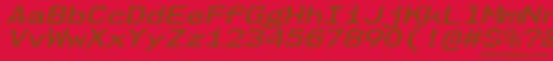 Nk57MonospaceExSbIt Font – Brown Fonts on Red Background