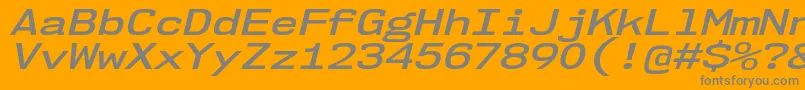 Nk57MonospaceExSbIt Font – Gray Fonts on Orange Background