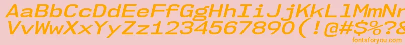 Nk57MonospaceExSbIt Font – Orange Fonts on Pink Background