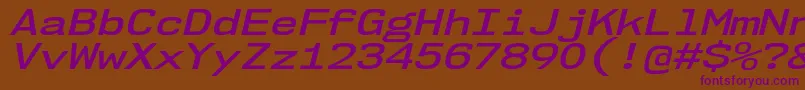 Nk57MonospaceExSbIt Font – Purple Fonts on Brown Background