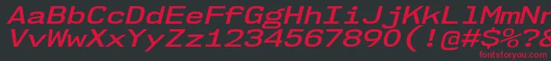 フォントNk57MonospaceExSbIt – 黒い背景に赤い文字